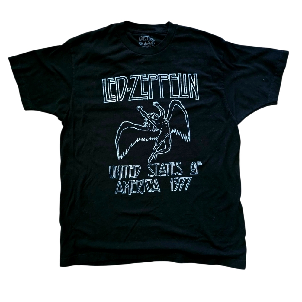 Led Zeppelin Official Merch Shirt Band Tee Black and White